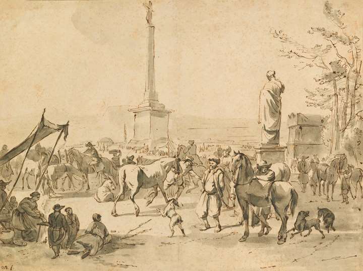 A Horse Market with Arabian Merchants in the Campo Vaccino, Rome